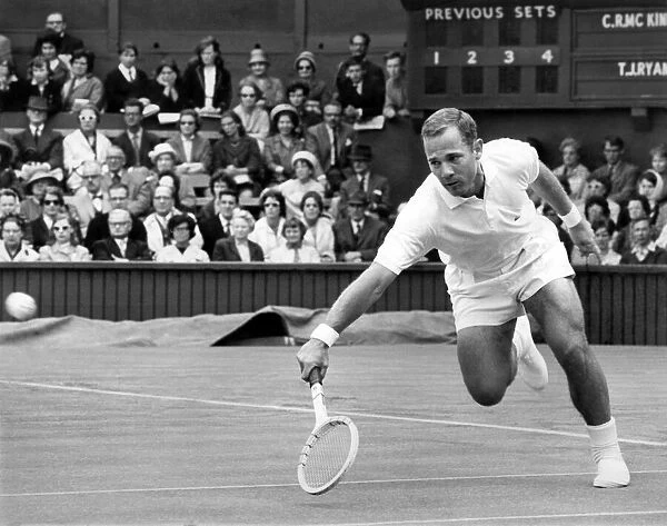 Wimbledon: McKinley (USA) in Play. June 1964 P009521