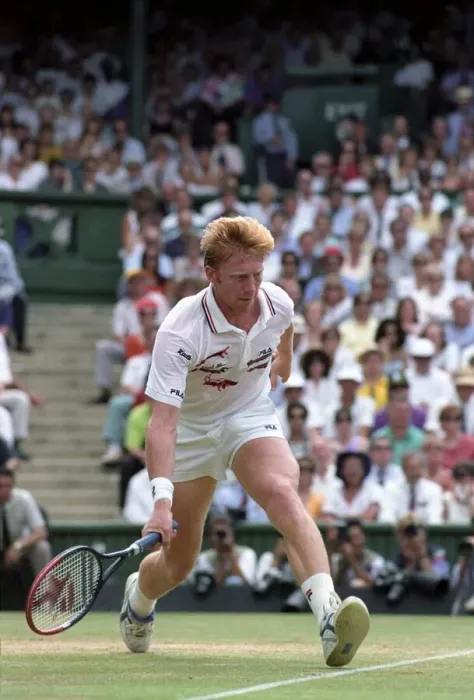 Framed Print : Wimbledon. Mens Final: Michael Stich vs. Boris Becker. July 1991 91-4302-242 Framed Print : Wimbledon. Mens Final: Michael Stich vs. Boris Becker. July 1991 91-4302-242