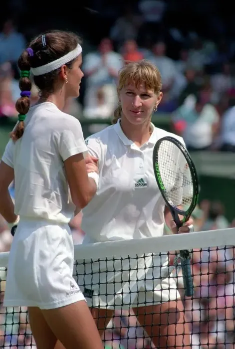Framed Print : Wimbledon. Steffi Graf, Gabrilella Sabatini Action and Andre Agassi Marry Ho fernandez