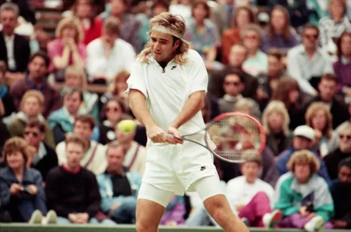 Framed Print : Wimbledon Tennis. Andre Agassi. July 1991 91-4178-103