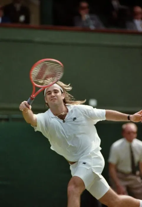Framed Print : Wimbledon Tennis. Andre Agassi. July 1991 91-4218-063