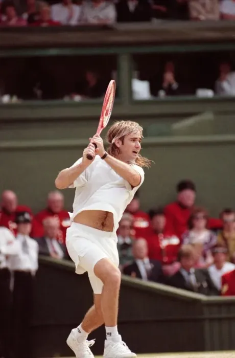 Framed Print : Wimbledon Tennis. Andre Agassi. July 1991 91-4218-058 Framed Print : Wimbledon Tennis. Andre Agassi. July 1991 91-4218-058