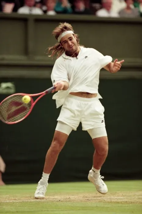 Framed Print : Wimbledon Tennis. Andre Agassi. July 1991 91-4178-074 Framed Print : Wimbledon Tennis. Andre Agassi. July 1991 91-4178-074