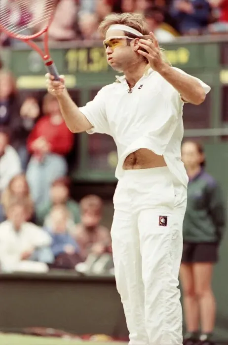 Framed Print : Wimbledon Tennis. Andre Agassi. July 1991 91-4178-010 Framed Print : Wimbledon Tennis. Andre Agassi. July 1991 91-4178-010