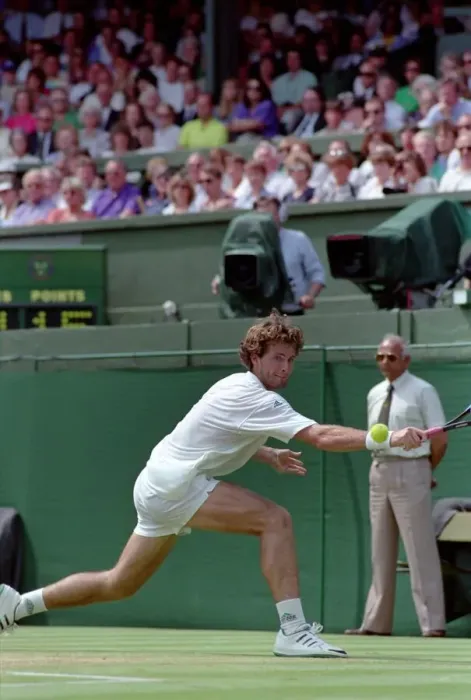 Framed Print : Wimbledon Tennis. Andre Agassi in action. July 1991 91-4218-014 Framed Print : Wimbledon Tennis. Andre Agassi in action. July 1991 91-4218-014