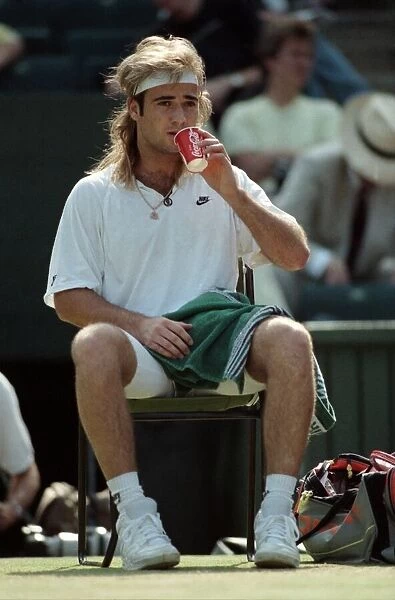 Wimbledon Tennis. Andre Agassi During a Break. July 1991 91-4261-004