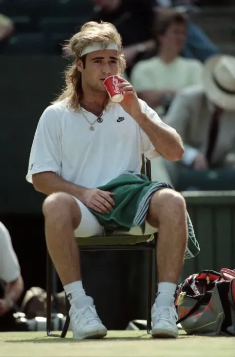 Framed Print : Wimbledon Tennis. Andre Agassi During a Break. July 1991 91-4261-004