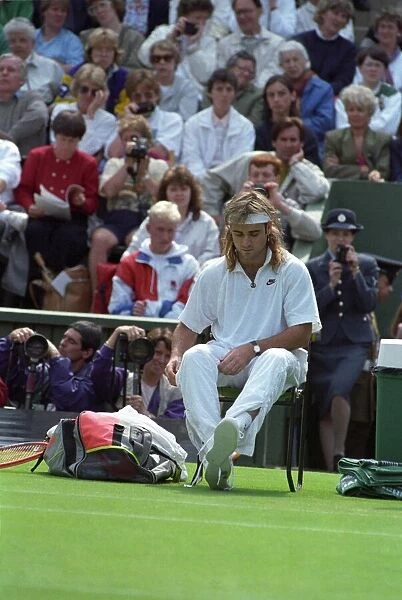 Wimbledon Tennis. Andre Agassi. June 1991 91-4091-158