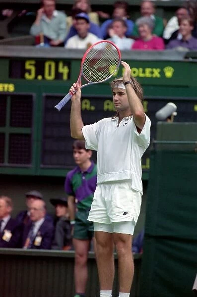 Wimbledon Tennis. Andre Agassi Training. June 1991 91-4091-217