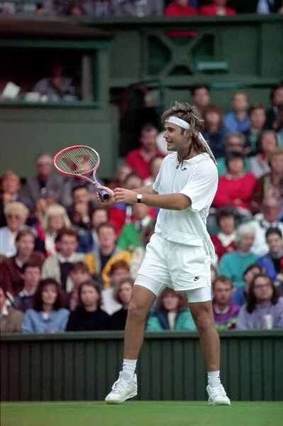 Wimbledon Tennis. Andre Agassi Training. June 1991 91-4091-222