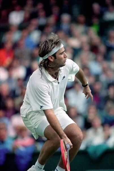 Wimbledon Tennis. Andre Agassi Training. June 1991 91-4091-225
