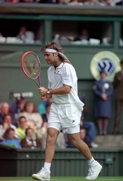 Wimbledon Tennis. Andre Agassi Training. June 1991 91-4091-226