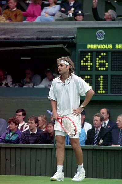 Wimbledon Tennis. Andre Agassi Training. June 1991 91-4091-209