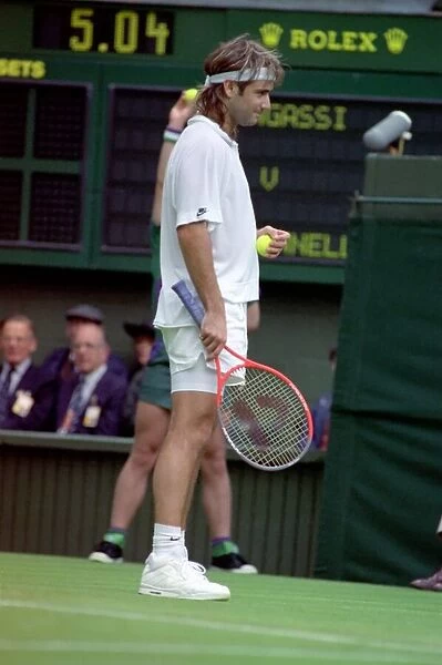 Wimbledon Tennis. Andre Agassi Training. June 1991 91-4091-210