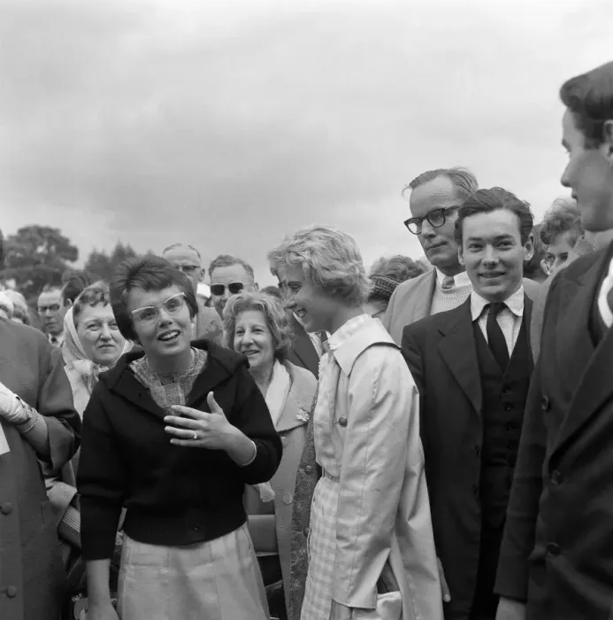 Framed Print : Wimbledon Tennis, Billie Jean Moffitt (later King) mixing with the crowds. 26th June 1962