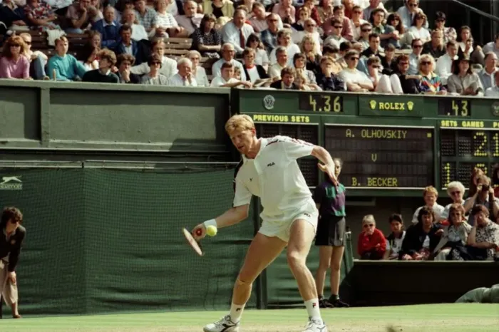 Framed Print : Wimbledon Tennis. Boris Becker. July 1991 91-4178-144 Framed Print : Wimbledon Tennis. Boris Becker. July 1991 91-4178-144
