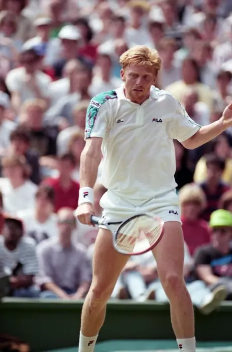 Framed Print : Wimbledon Tennis. Boris Becker In Action. July 1991 91-4217-050 Framed Print : Wimbledon Tennis. Boris Becker In Action. July 1991 91-4217-050