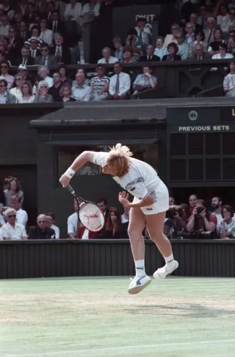 Framed Print : Wimbledon Tennis. Boris Becker v. Pat Cash. June 1988 88-3488-109