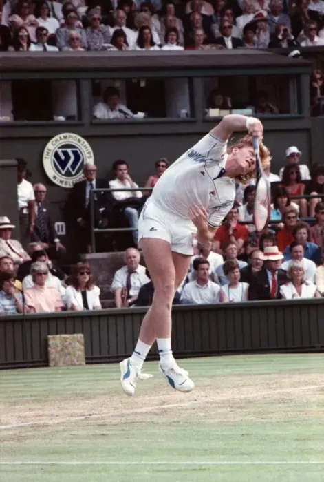 Framed Print : Wimbledon Tennis. Boris Becker v. Pat Cash. June 1988 88-3488-099