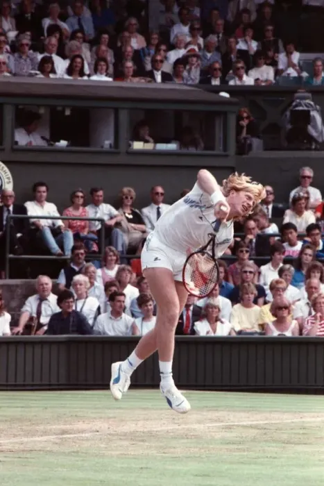 Framed Print : Wimbledon Tennis. Boris Becker v. Pat Cash. June 1988 88-3488-098 Framed Print : Wimbledon Tennis. Boris Becker v. Pat Cash. June 1988 88-3488-098