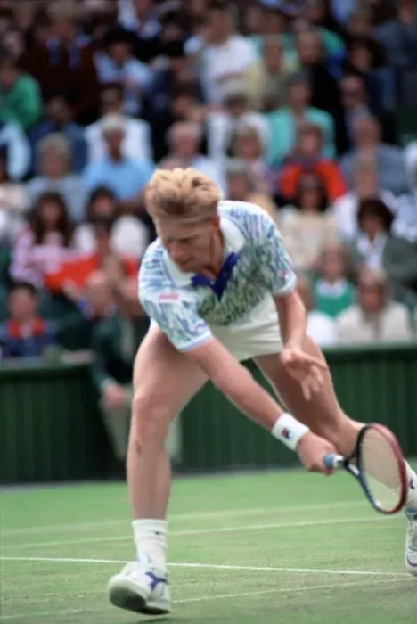Framed Print : Wimbledon Tennis. Boris Becker Wearing Banned Shirt. June 1989 89-3895-028