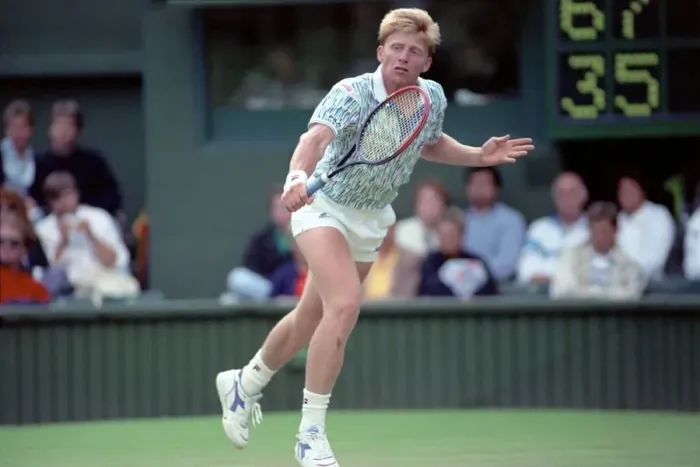 Framed Print : Wimbledon Tennis. Boris Becker Wearing Banned Shirt. June 1989 89-3895-019 Framed Print : Wimbledon Tennis. Boris Becker Wearing Banned Shirt. June 1989 89-3895-019
