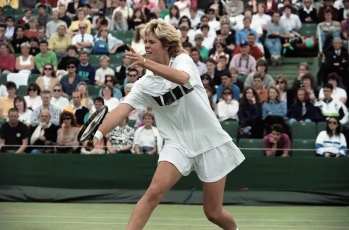 Framed Print : Wimbledon Tennis. Brenda Schultz in action. July 1991 91-4184-055 Framed Print : Wimbledon Tennis. Brenda Schultz in action. July 1991 91-4184-055