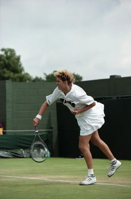 Framed Print : Wimbledon Tennis. Brenda Schutz in action. July 1991 91-4184-048 Framed Print : Wimbledon Tennis. Brenda Schutz in action. July 1991 91-4184-048