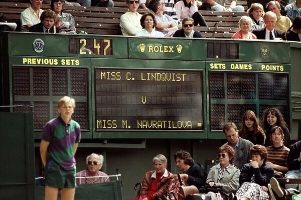 Wimbledon Tennis. Catarina Lindqvist v. Martina Navratilova. July 1991 91-4178-039