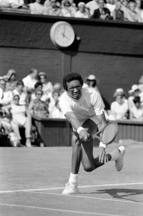 Framed Print : Wimbledon Tennis Championships 1970 1st Day. A. Ashe of America in action against Framed Print : Wimbledon Tennis Championships 1970 1st Day. A. Ashe of America in action against