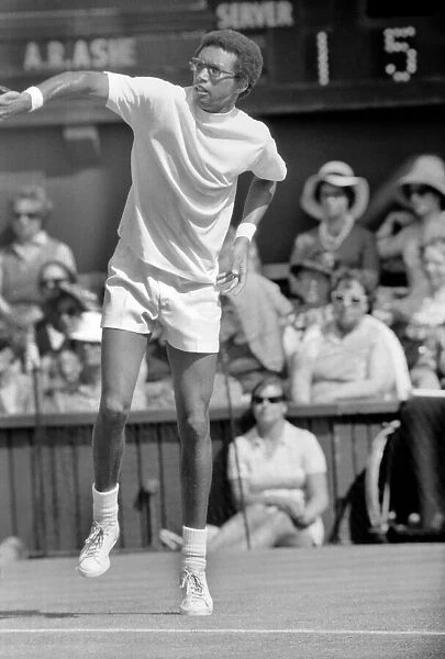Wimbledon Tennis Championships 1970 1st Day. A. Ashe of America in action against