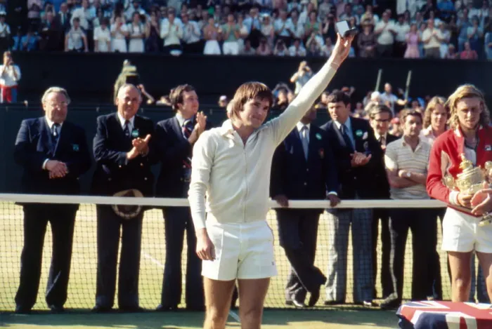 Framed Print : Wimbledon Tennis Championships 1977, Mens Final, Trophy Ceremony at end of match