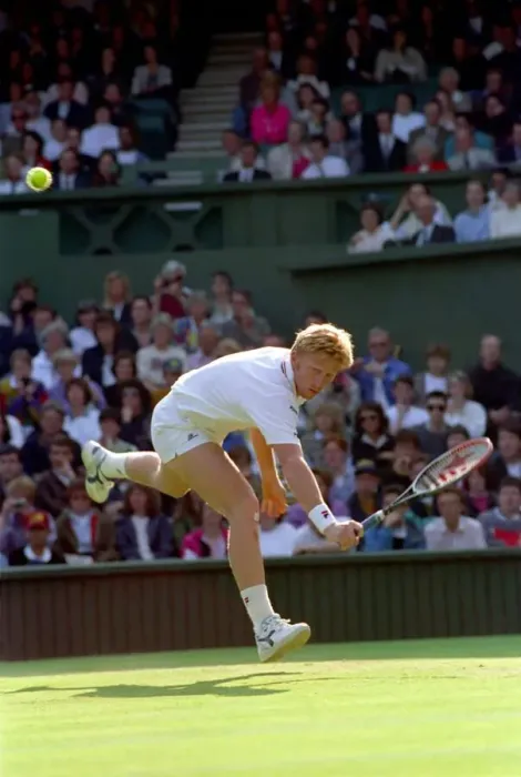 Framed Print : Wimbledon Tennis Championships. Boris Becker in action. June 1991 91-4117-244 Framed Print : Wimbledon Tennis Championships. Boris Becker in action. June 1991 91-4117-244