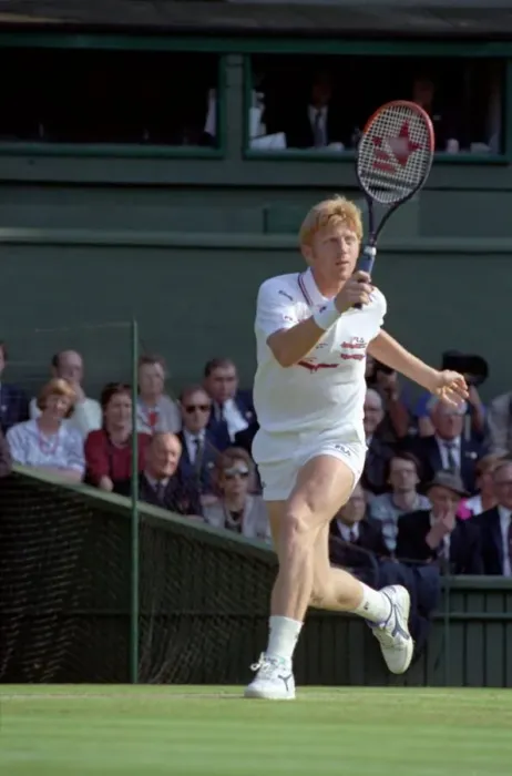 Framed Print : Wimbledon Tennis Championships. Boris Becker in action. June 1991 91-4117-188 Framed Print : Wimbledon Tennis Championships. Boris Becker in action. June 1991 91-4117-188