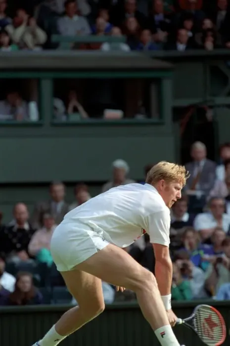 Framed Print : Wimbledon Tennis Championships. Boris Becker in action. June 1991 91-4117-170