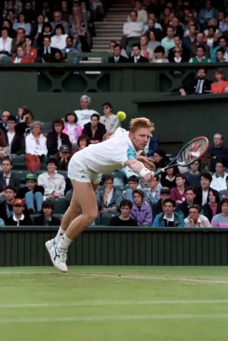 Framed Print : Wimbledon Tennis Championships. Boris Becker in action. June 1991 91-4117-209