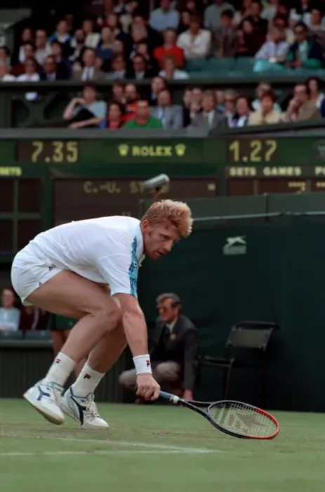 Framed Print : Wimbledon Tennis Championships. Boris Becker in action. June 1991 91-4117-214