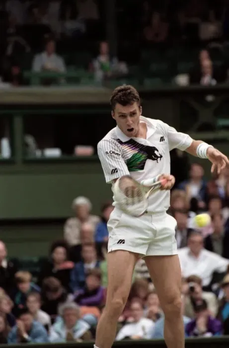 Framed Print : Wimbledon Tennis Championships. Ivan Lendl in action. June 1991 91-4117-119 Framed Print : Wimbledon Tennis Championships. Ivan Lendl in action. June 1991 91-4117-119