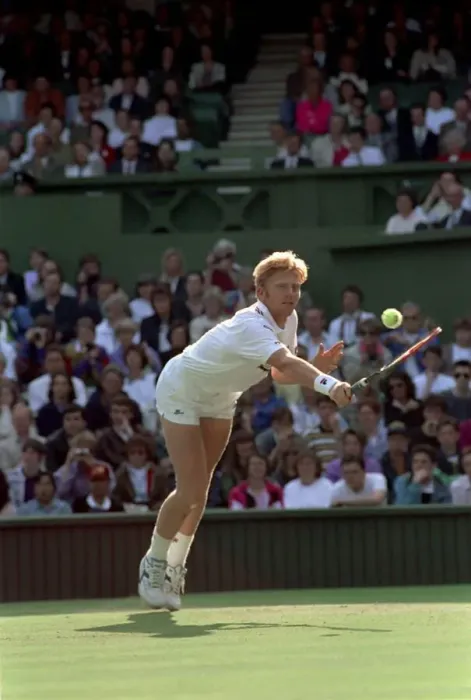 Framed Print : Wimbledon Tennis Championships. Boris Becker in action. June 1991 91-4117-243 Framed Print : Wimbledon Tennis Championships. Boris Becker in action. June 1991 91-4117-243