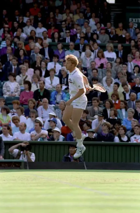 Framed Print : Wimbledon Tennis Championships. Boris Becker in action. June 1991 91-4117-253