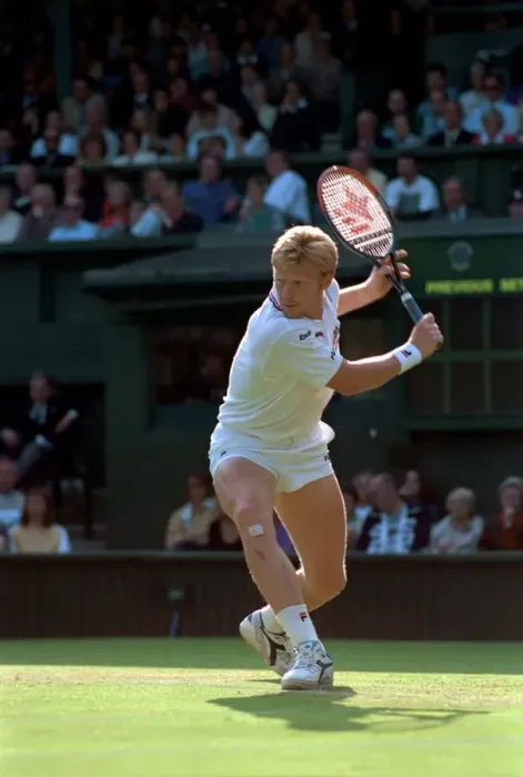 Framed Print : Wimbledon Tennis Championships. Boris Becker in action. June 1991 91-4117-241 Framed Print : Wimbledon Tennis Championships. Boris Becker in action. June 1991 91-4117-241
