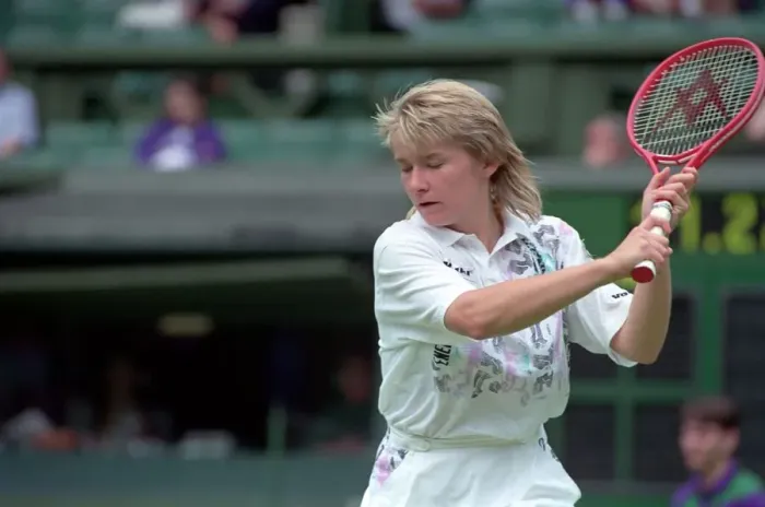 Framed Print : Wimbledon Tennis Championships. Jana Novotna in action. June 1991 91-4117-003