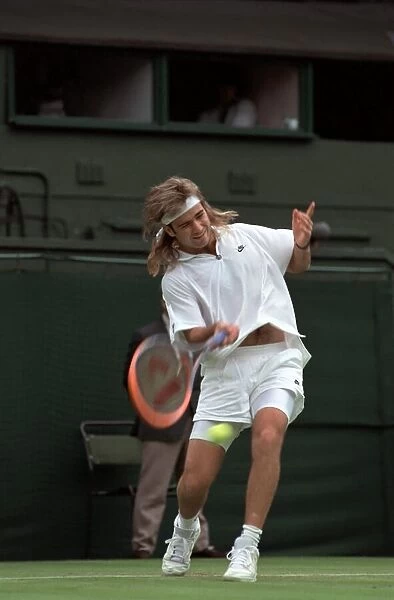 Wimbledon Tennis Championships. Andre Agassi in action. June 1991 91-4117-092