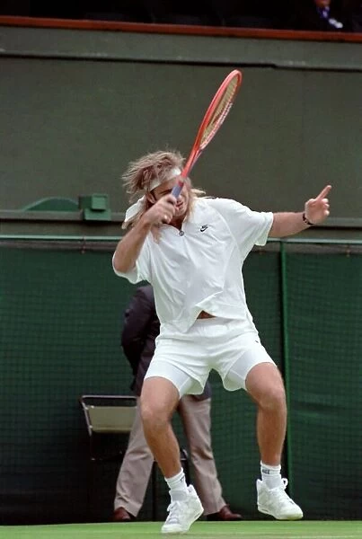 Wimbledon Tennis Championships. Andre Agassi in action. June 1991 91-4117-080
