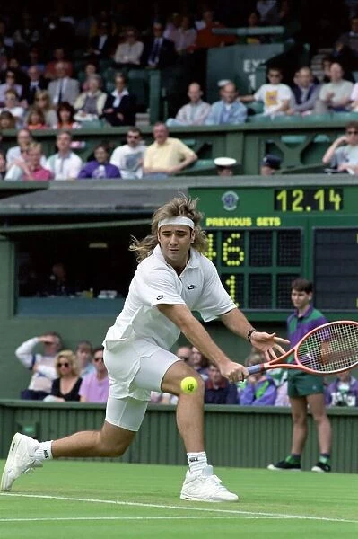 Wimbledon Tennis Championships. Andre Agassi in action. June 1991 91-4117-064