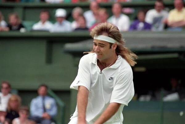 Wimbledon Tennis Championships. Andre Agassi in action. June 1991 91-4117-079