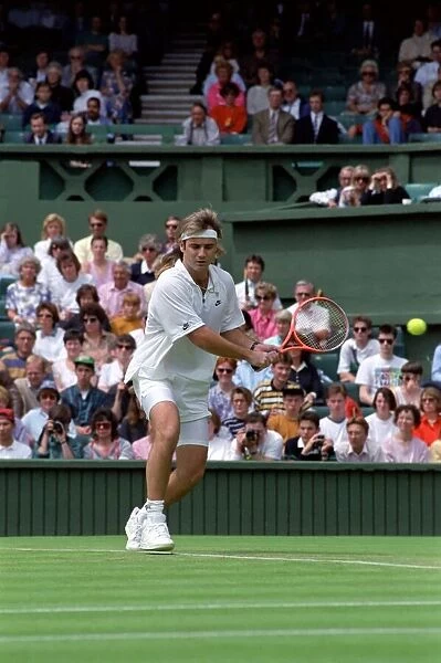 Wimbledon Tennis Championships. Andre Agassi in action. June 1991 91-4117-060