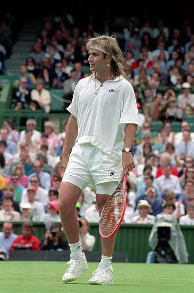 Wimbledon Tennis Championships. Andre Agassi in action. June 1991 91-4117-054
