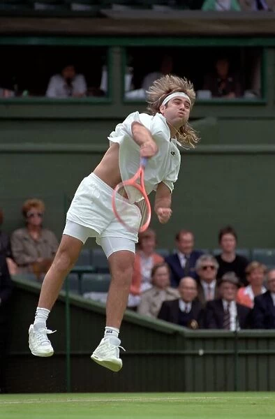 Wimbledon Tennis Championships. Andre Agassi in action. June 1991 91-4117-042