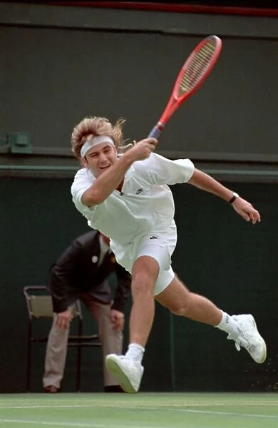 Wimbledon Tennis Championships. Andre Agassi in action. June 1991 91-4117-039